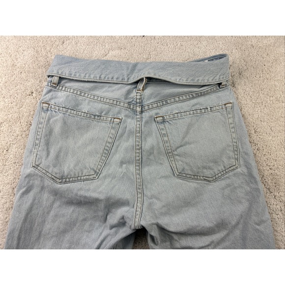 ATELIER Womens High Rise Flip over Waist Straight‎ Leg Open Knee Jeans 26x29 - Picture 13 of 14